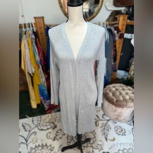 Gray full length cardigan